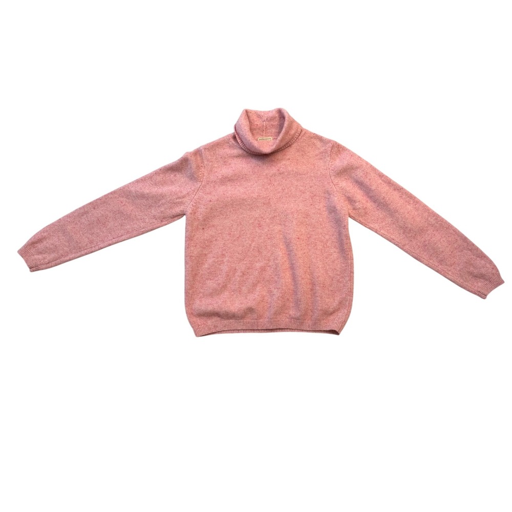 L.L. Bean Pink Merino Wool Angora Turtleneck Knit Sweater Women M Medium Y2K